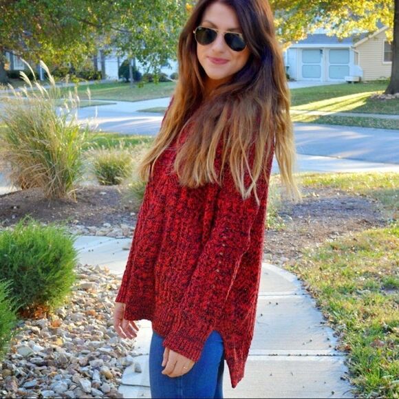 ✨ Express Marled Open Stitch Tunic Sweater✨ - Picture 4 of 8